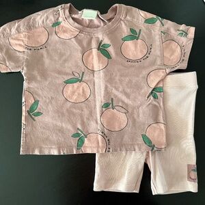 Zara Peaches Shirt and Shorts Set